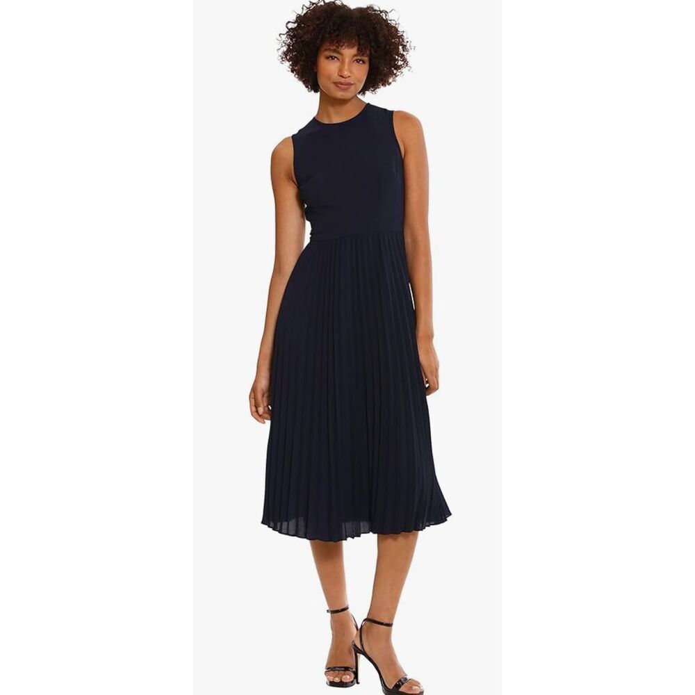 Donna Morgan Womens Sleeveless Stretch Light Bubble Crepe Pleated Skirt -18